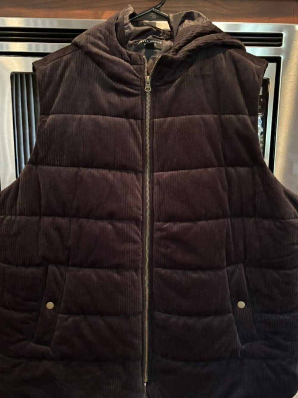 Susan Graver Hooded Black Puffer Vest- 2X